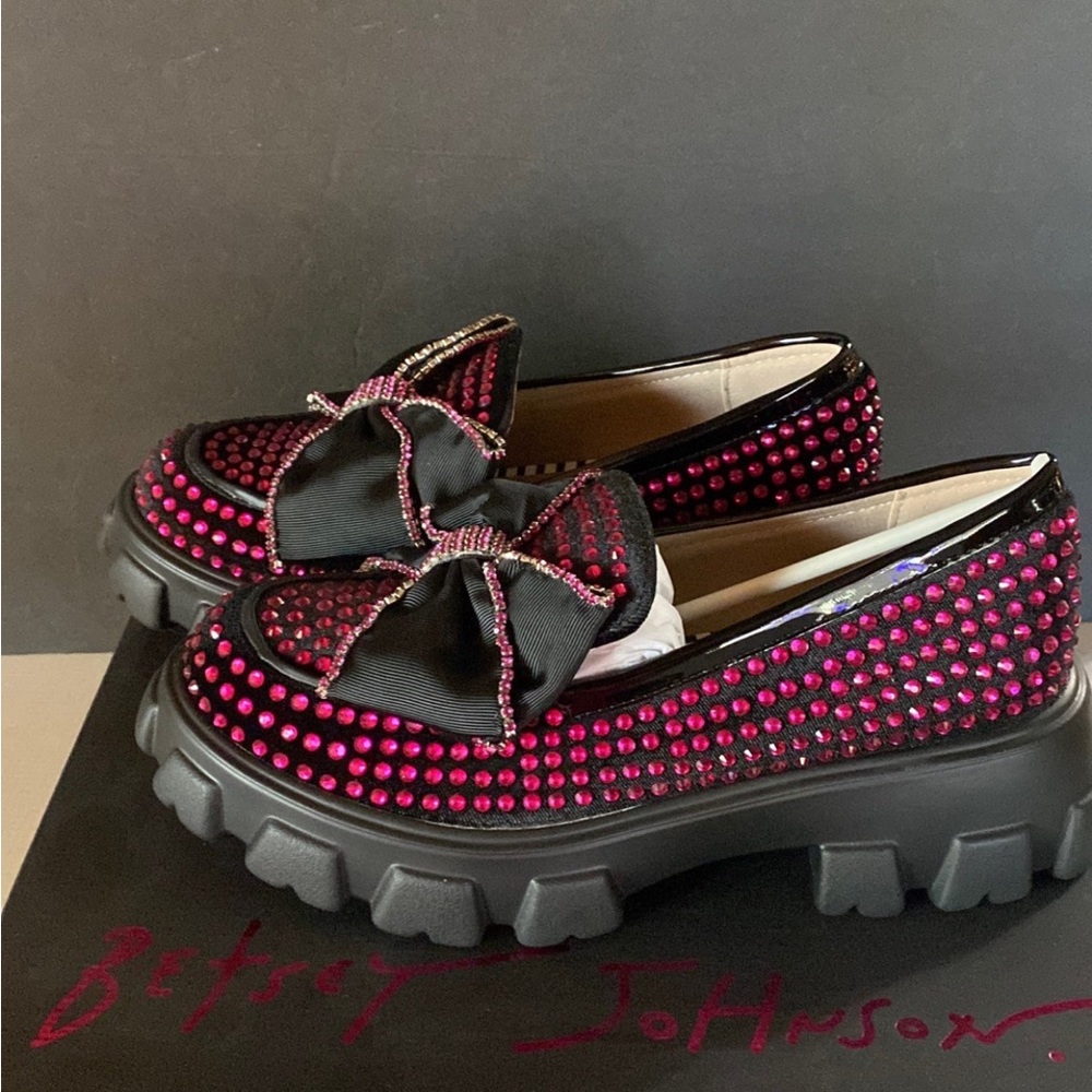 New Betsey Johnson Rhinestone Loafers Sz 9.5
